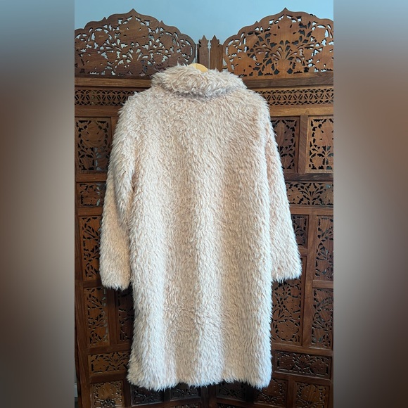 Anthropologie Pink Faux Fur Duster - Picture 3 of 6